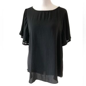 LOFT medium black short sleeve blouse